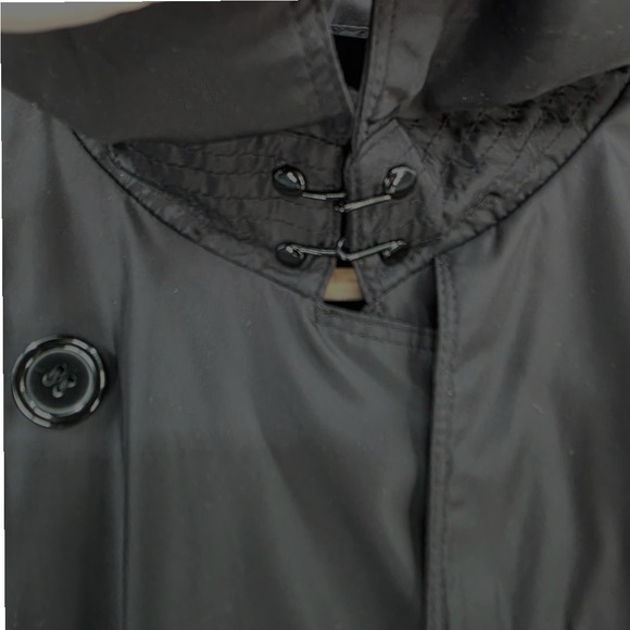 Norma Kamali Womens XL Black Double Breasted Belted Trench Coat - Picture 4 of 14